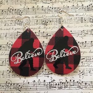 Big Foot Faux Leather Earrings